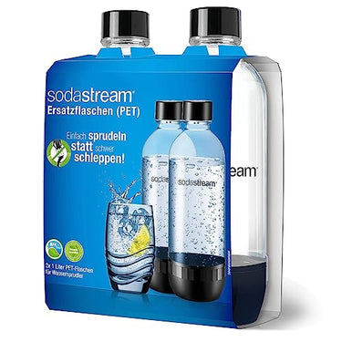 SodaStream DuoPack Tritan 1L Ersatzflaschen für alle gängigen Sodastream Wassersprudler mit Kunststoff-Flaschen mit Schraubgewinde, 2x 1 PET-Flasche, Grau im Sale